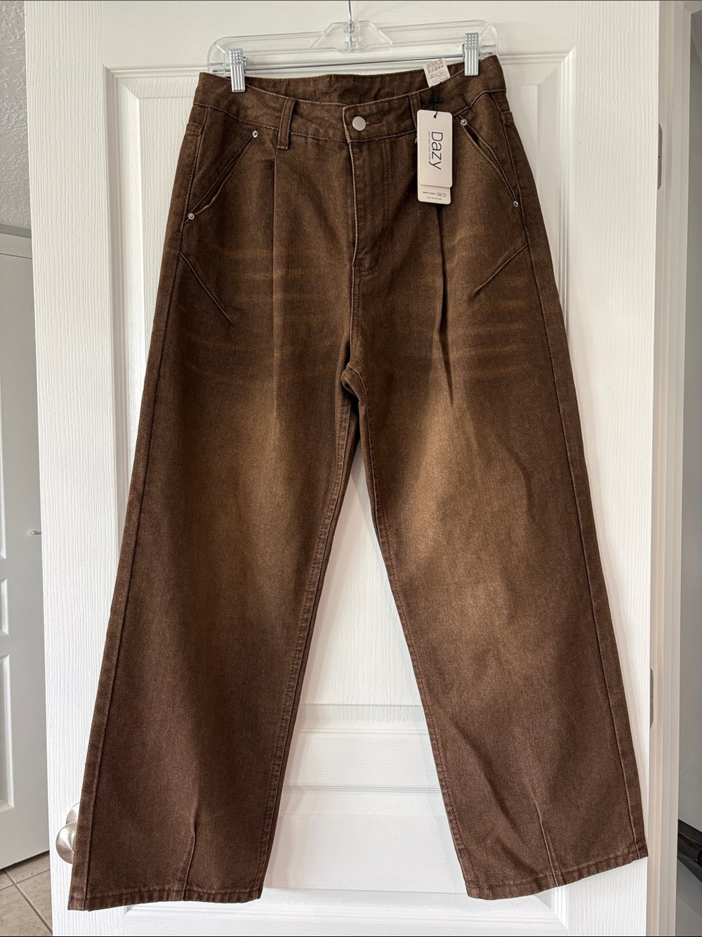 DAZY Relaxed Brown Worn Look Jeans- Perfect for Fall!!